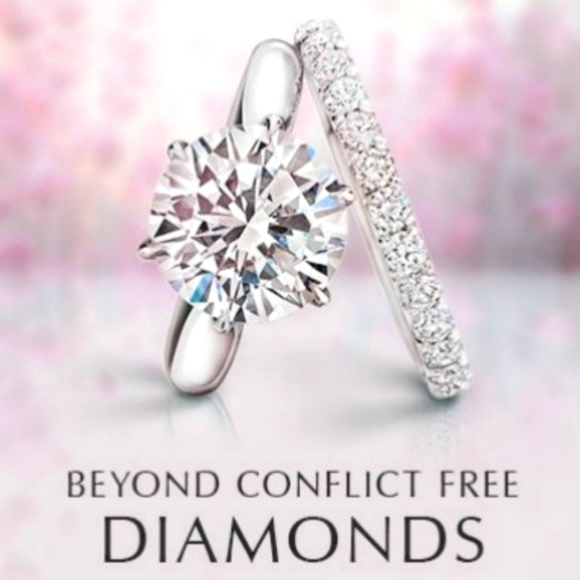 1ct Round Conflict Free Wedding Ring 2-Piece Set - Picture 9 of 17